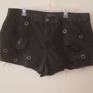 Distressed Denim Shorts